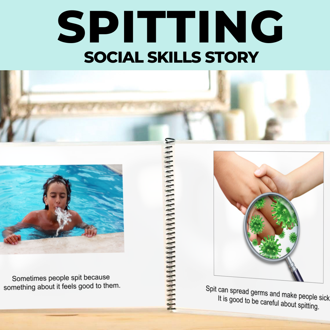 Social Narrative: Spitting: Editable (Printable PDF ) Neurodivergent Affirming - AdaptEd4SpecialEd