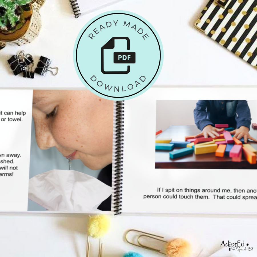 Social Narrative: Spitting: Editable (Printable PDF ) Neurodivergent Affirming - AdaptEd4SpecialEd
