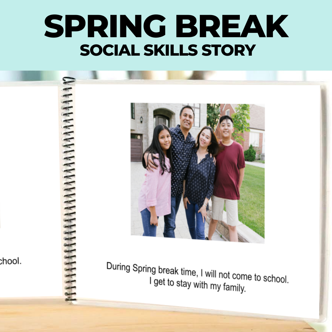 Social Skills Story: Spring Break: Editable (Printable PDF ) School - AdaptEd4SpecialEd