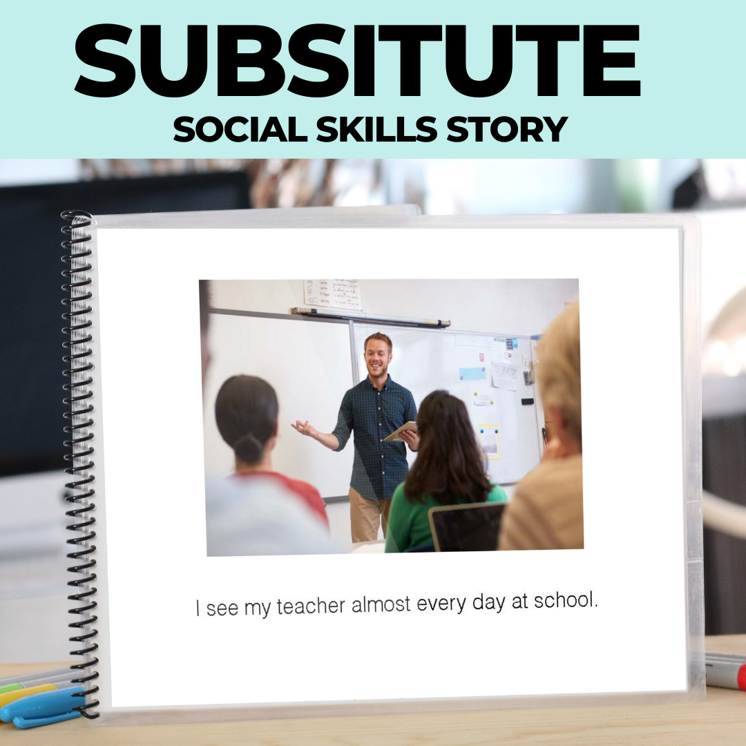 Social Story: Substitute Teacher (Printable PDF) School - AdaptEd4SpecialEd