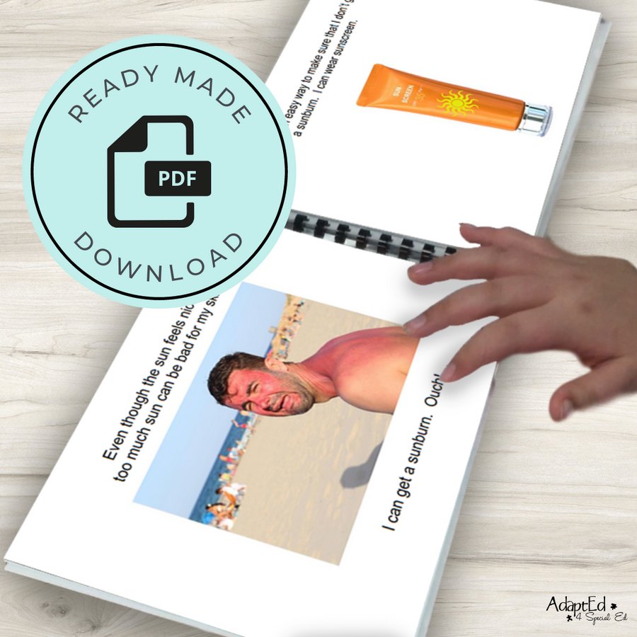 Social Skills Story: Wearing Sunscreen: Editable (Printable PDF ) Life Skills - AdaptEd4SpecialEd