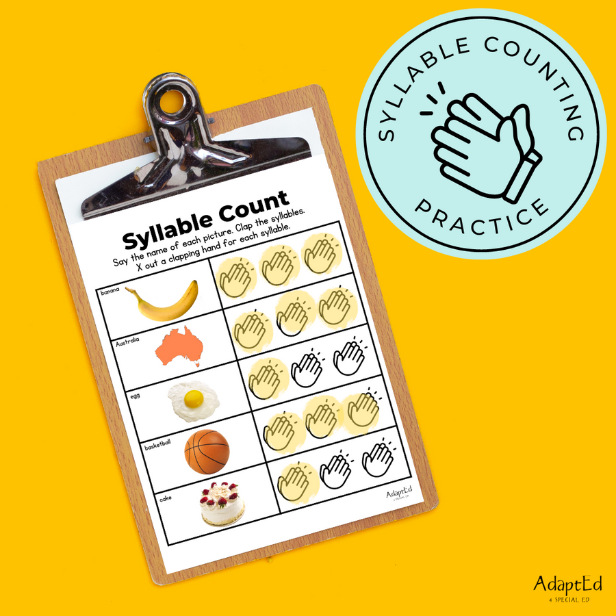 Counting Syllables Phonemic Awareness - AdaptEd4SpecialEd
