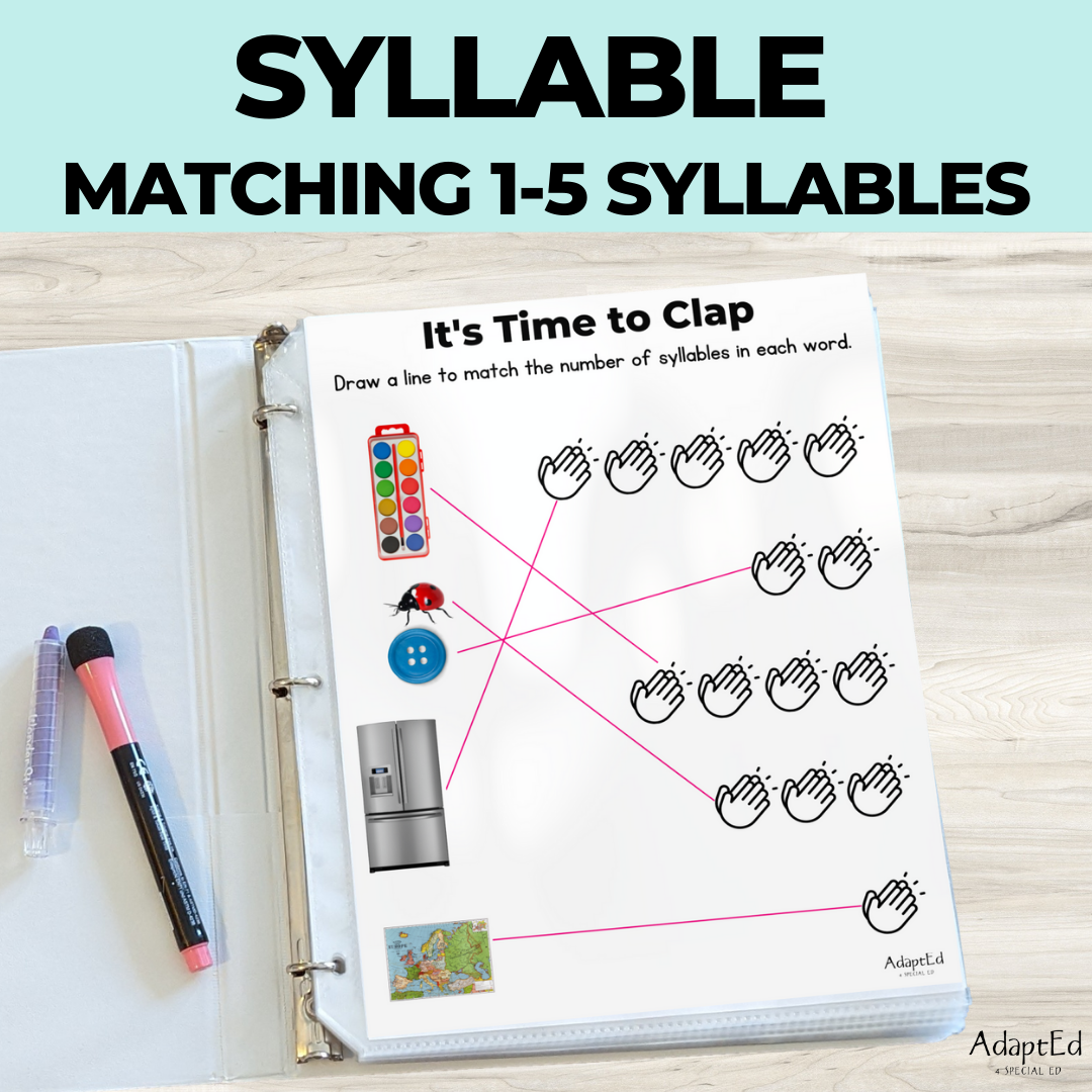 Counting Syllables Phonemic Awareness Matching - AdaptEd4SpecialEd
