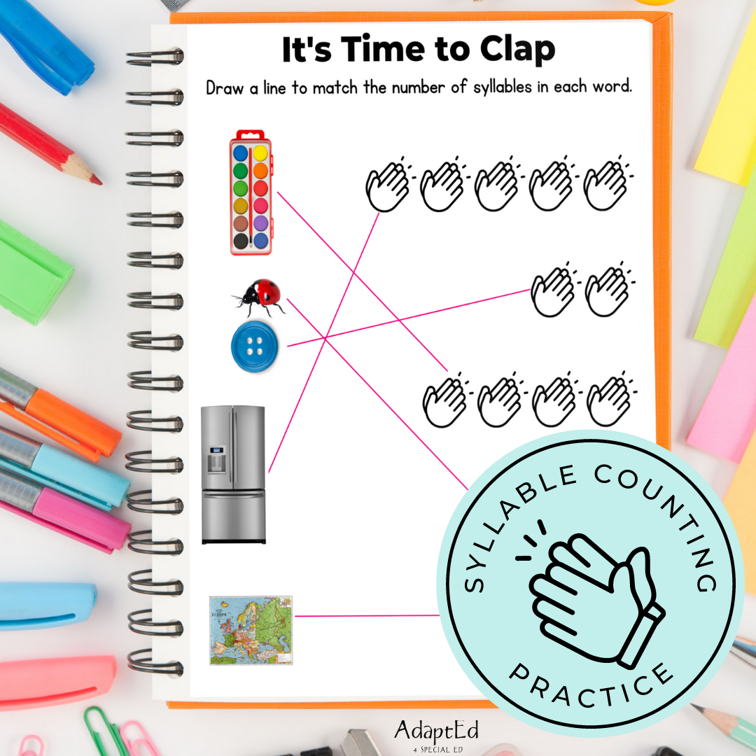 Counting Syllables Phonemic Awareness Matching - AdaptEd4SpecialEd