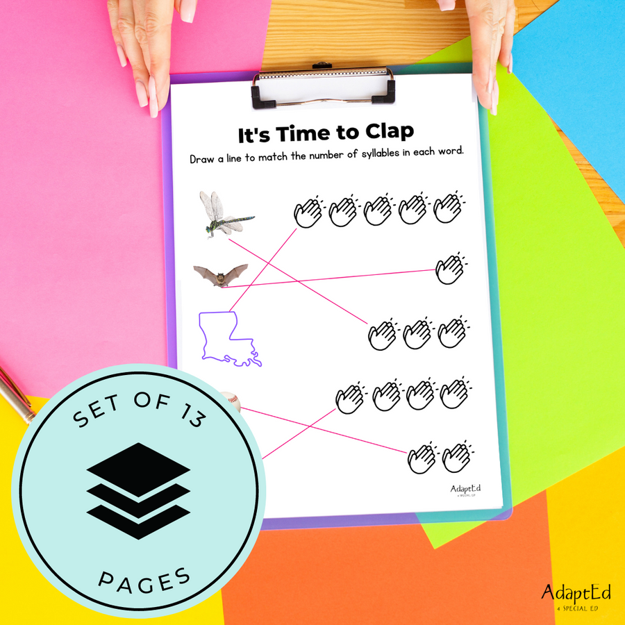 Counting Syllables Phonemic Awareness Matching - AdaptEd4SpecialEd