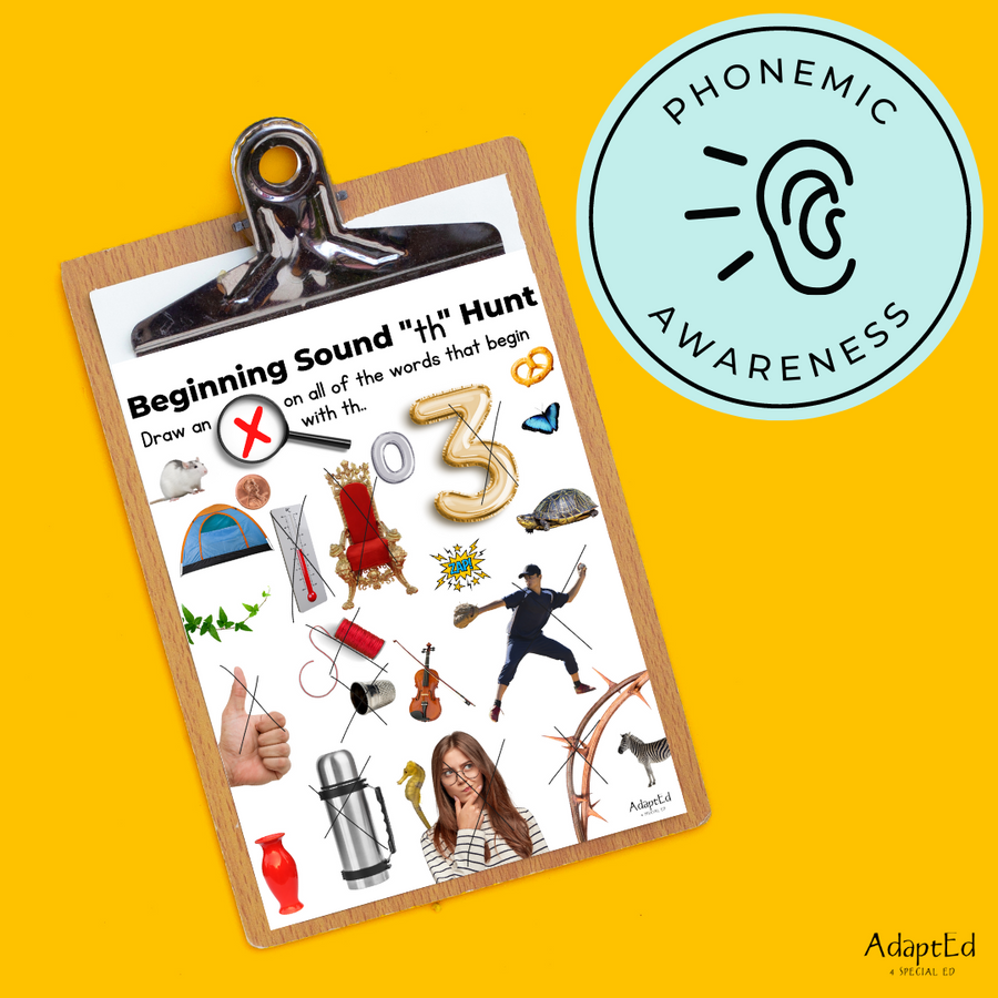 Digraph Beginning Sounds I Spy "Th" - AdaptEd4SpecialEd