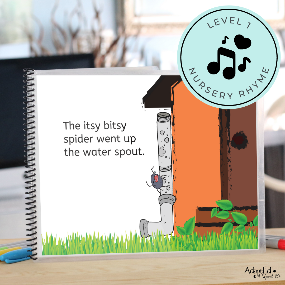 Itsy Bitsy Spider Nursery Rhyme Story + Reading Comprehension (Printable PDF) - AdaptEd4SpecialEd