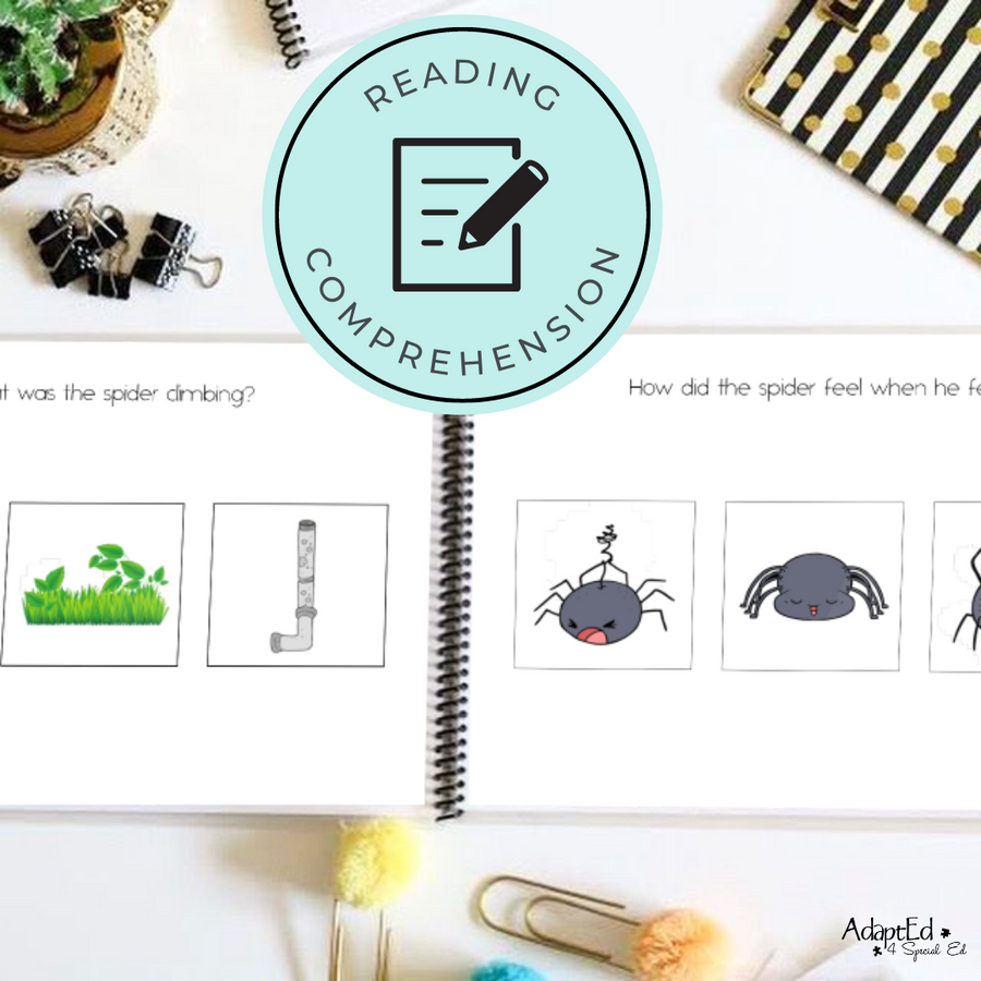Itsy Bitsy Spider Nursery Rhyme Story + Reading Comprehension (Printable PDF) - AdaptEd4SpecialEd