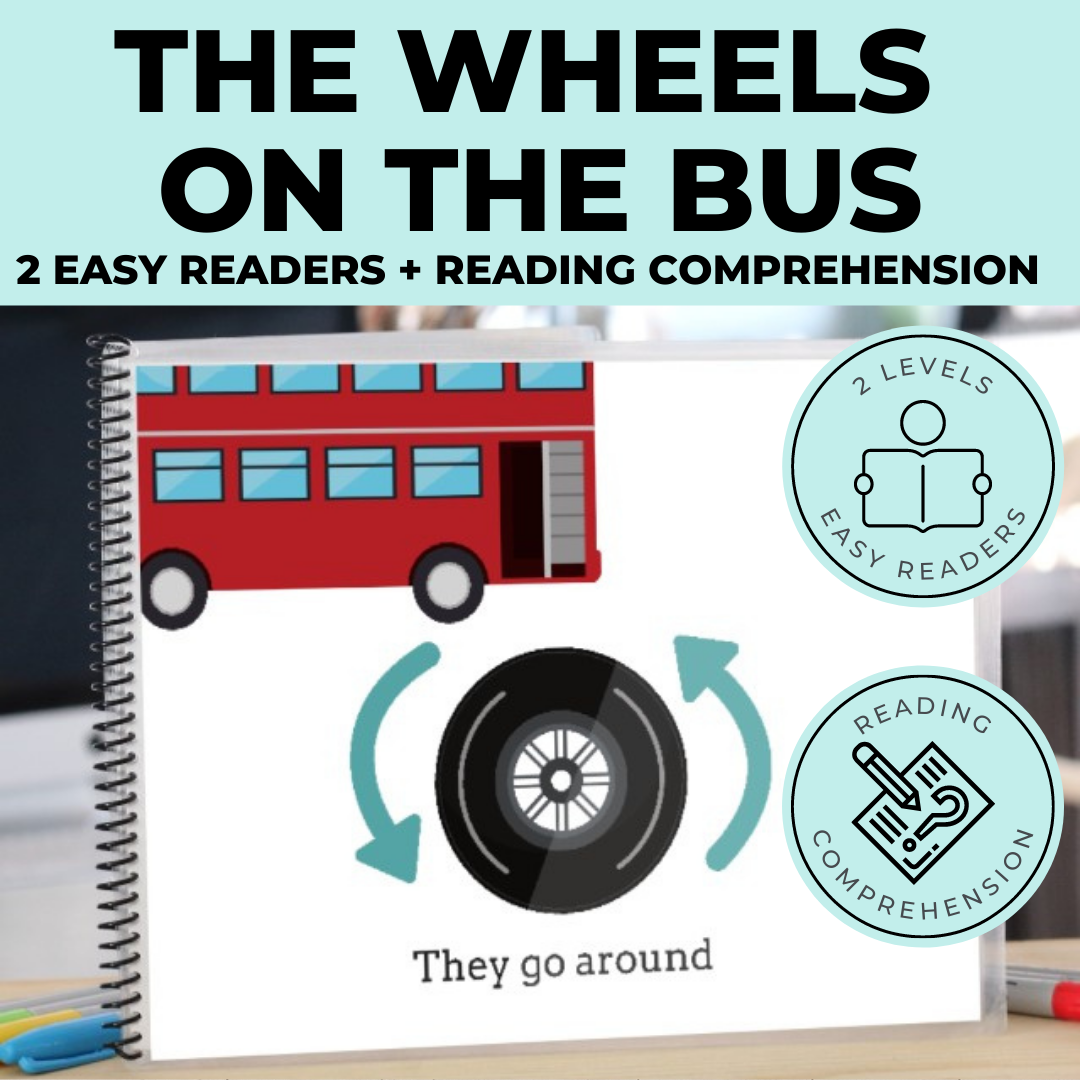 The Wheels on the Bus Nursery Rhyme Emergent Reader + Reading Comprehension (Printable PDF) - AdaptEd4SpecialEd