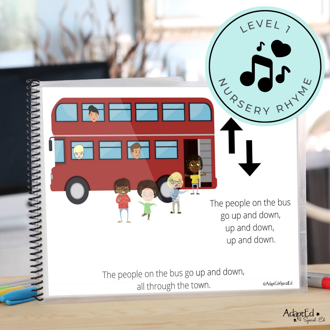 The Wheels on the Bus Nursery Rhyme Emergent Reader + Reading Comprehension (Printable PDF) - AdaptEd4SpecialEd