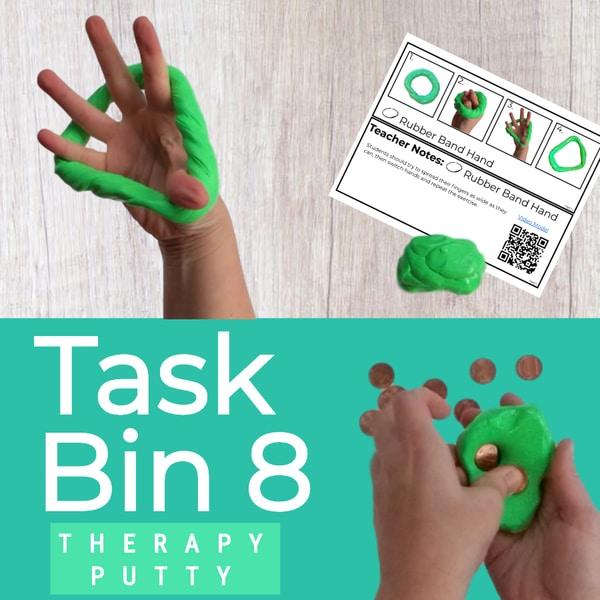 Therapy Putty Task Bin Hand Exercises (Printable PDF) Task Box (Ships to You) - AdaptEd4SpecialEd