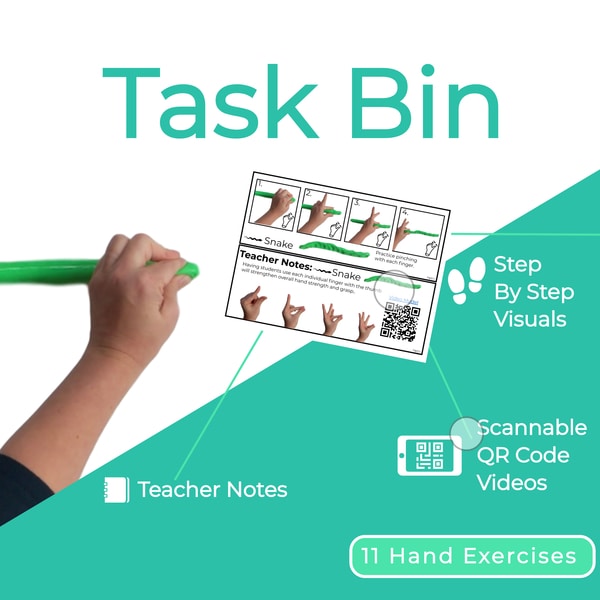 Therapy Putty Task Bin Hand Exercises (Printable PDF) Task Box (Ships to You) - AdaptEd4SpecialEd
