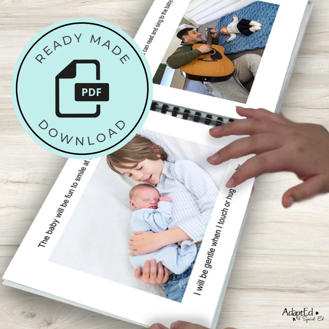 Social Narrative: New Baby: Editable (Printable PDF ) Life Skills - AdaptEd4SpecialEd