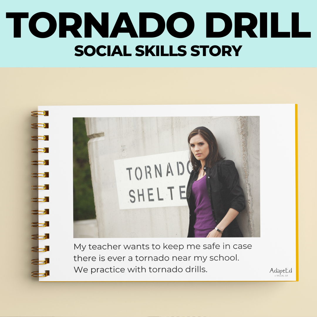 Social Skills Story: Tornado Drill: Editable (Printable PDF) School - AdaptEd4SpecialEd