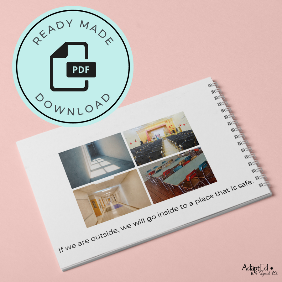 Social Skills Story: Tornado Drill: Editable (Printable PDF) School - AdaptEd4SpecialEd