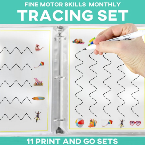 Tracing Monthly Themed Sets: 11 Pack (Printable PDF) Fine Motor - AdaptEd4SpecialEd