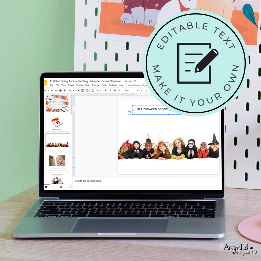Social Skills Story: Trick or Treating on Halloween: Editable (Printable PDF ) Social Skills - AdaptEd4SpecialEd