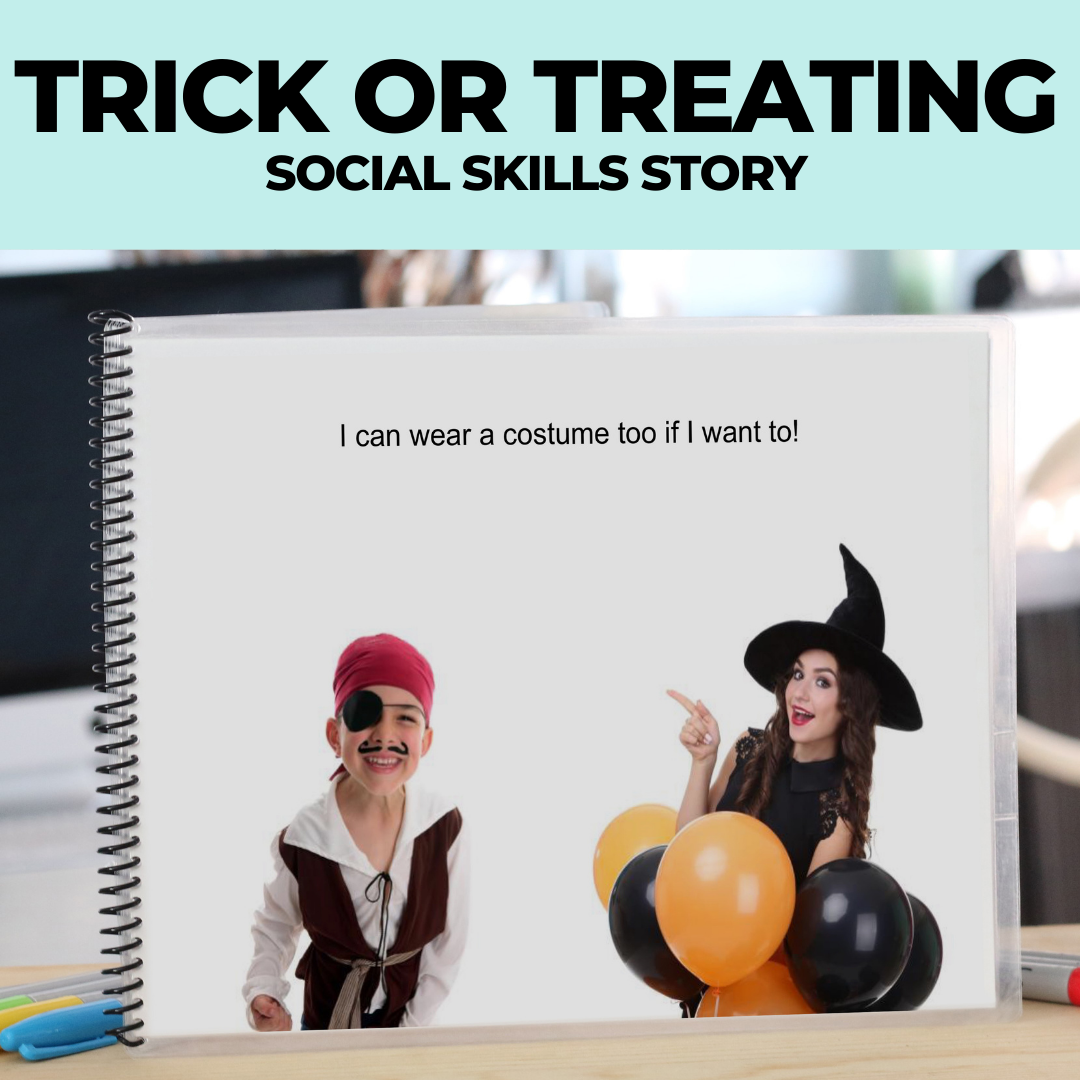 Social Skills Story: Trick or Treating on Halloween: Editable (Printable PDF ) Social Skills - AdaptEd4SpecialEd