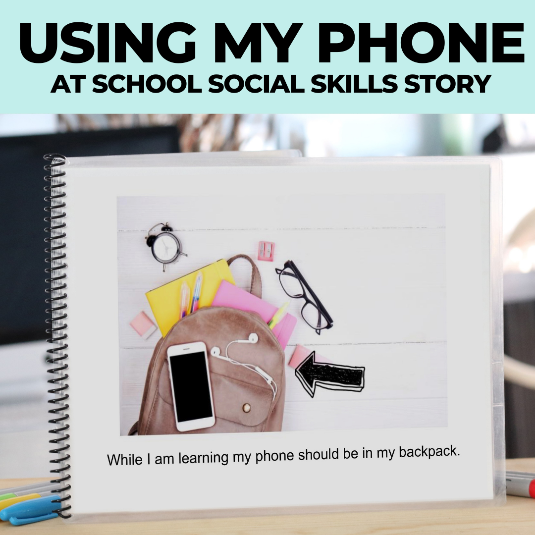 Social Narrative: Phone at School: Editable (Printable PDF ) School - AdaptEd4SpecialEd