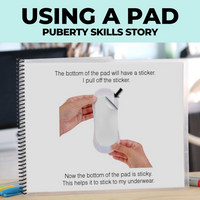 Thumbnail for Social Skills Story: Putting on a Pad: Editable (Printable PDF ) Puberty - AdaptEd4SpecialEd