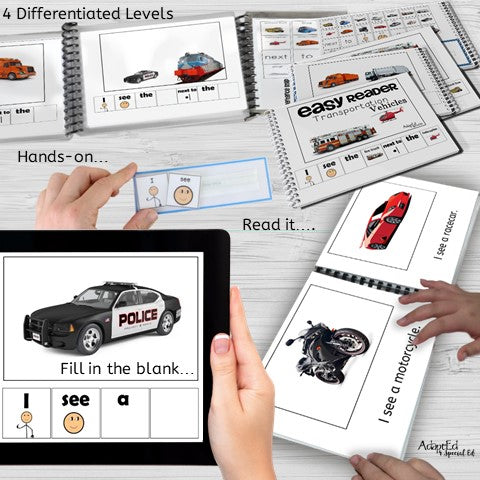 Emergent Reader Transportation Vehicles (Printable PDF) - AdaptEd4SpecialEd