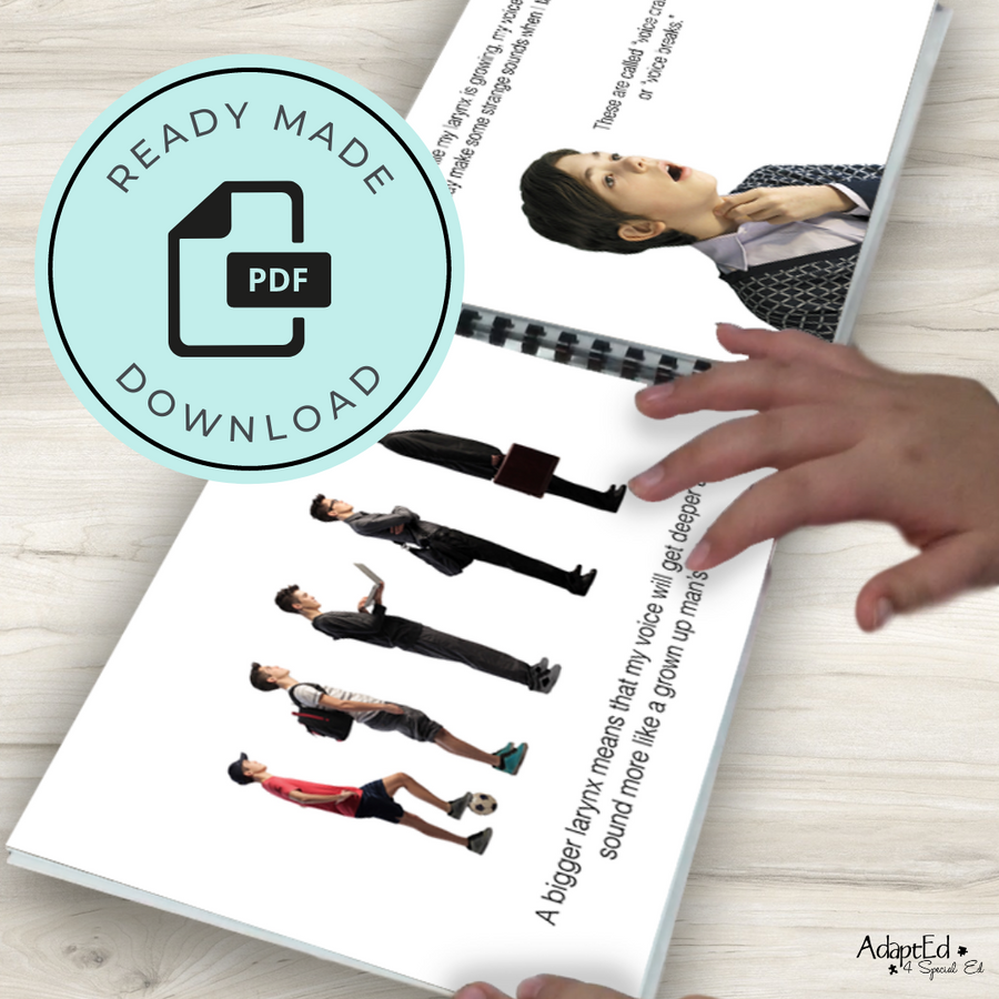 Social Narrative: Voice Changing: Editable (Printable PDF ) Puberty - AdaptEd4SpecialEd