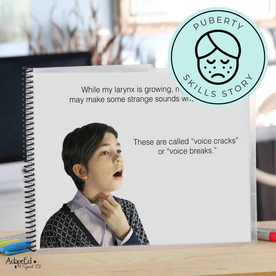 Social Narrative: Voice Changing: Editable (Printable PDF ) Puberty - AdaptEd4SpecialEd