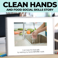 Thumbnail for Social Story: Washing Your Hands Before Cooking (Printable PDF) Hygiene - AdaptEd4SpecialEd