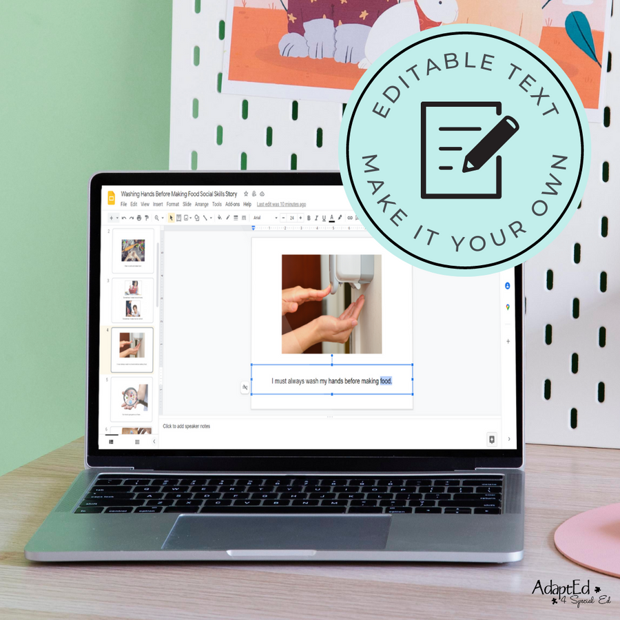 Social Story: Washing Your Hands Before Cooking (Printable PDF) Hygiene - AdaptEd4SpecialEd