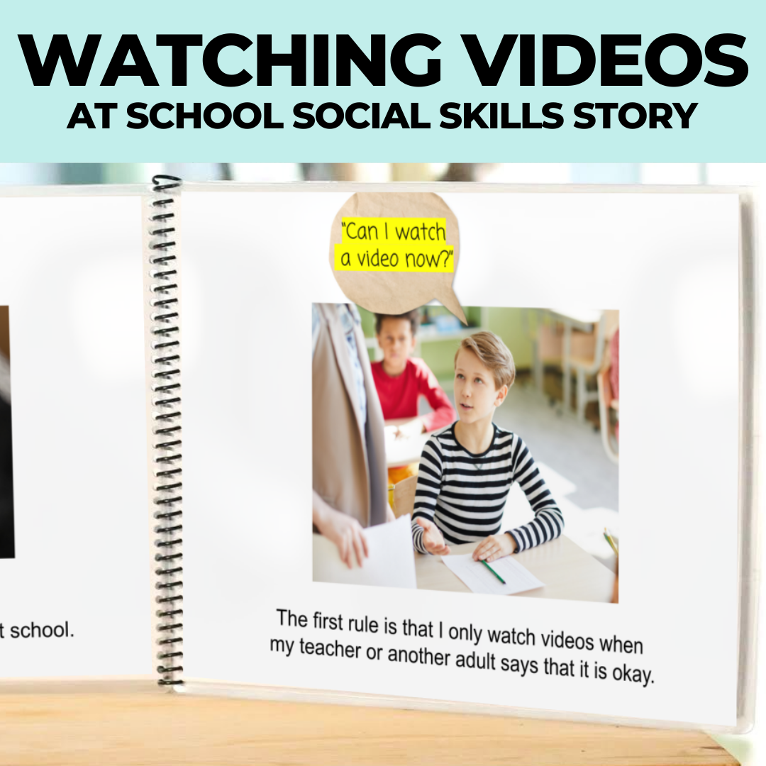 Social Skills Story: Watching Videos at School: Editable (Printable PDF) School - AdaptEd4SpecialEd