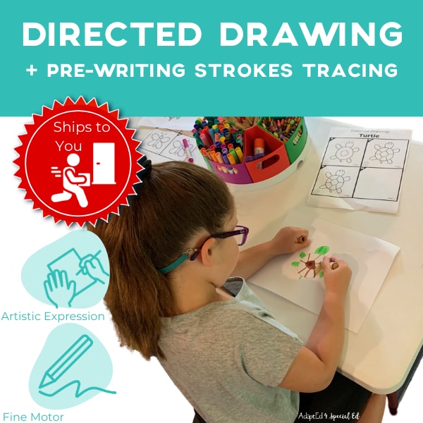 Task Bin 9: Directed Drawing and PreWriting Strokes Tracing (Ships to You) Task Box (Ships to You) - AdaptEd4SpecialEd