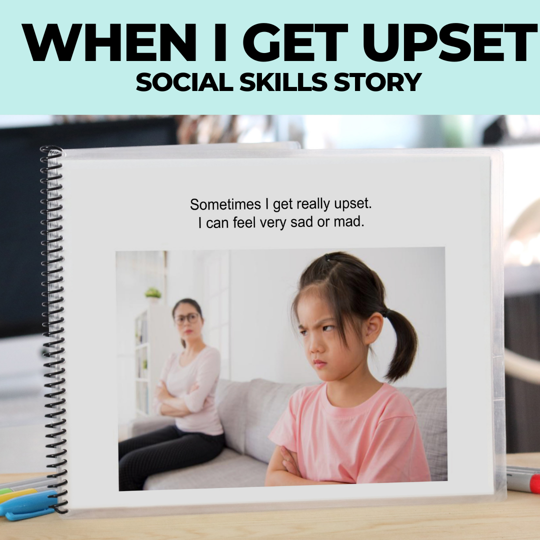 Social Narrative: When I Get Upset: Editable (Printable PDF ) Social Skills - AdaptEd4SpecialEd