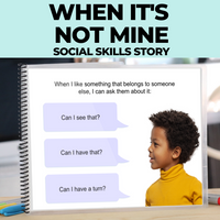 Thumbnail for Social Skills Story: When It's Not Mine | Personal Property: Editable (Printable PDF ) Social Skills - AdaptEd4SpecialEd