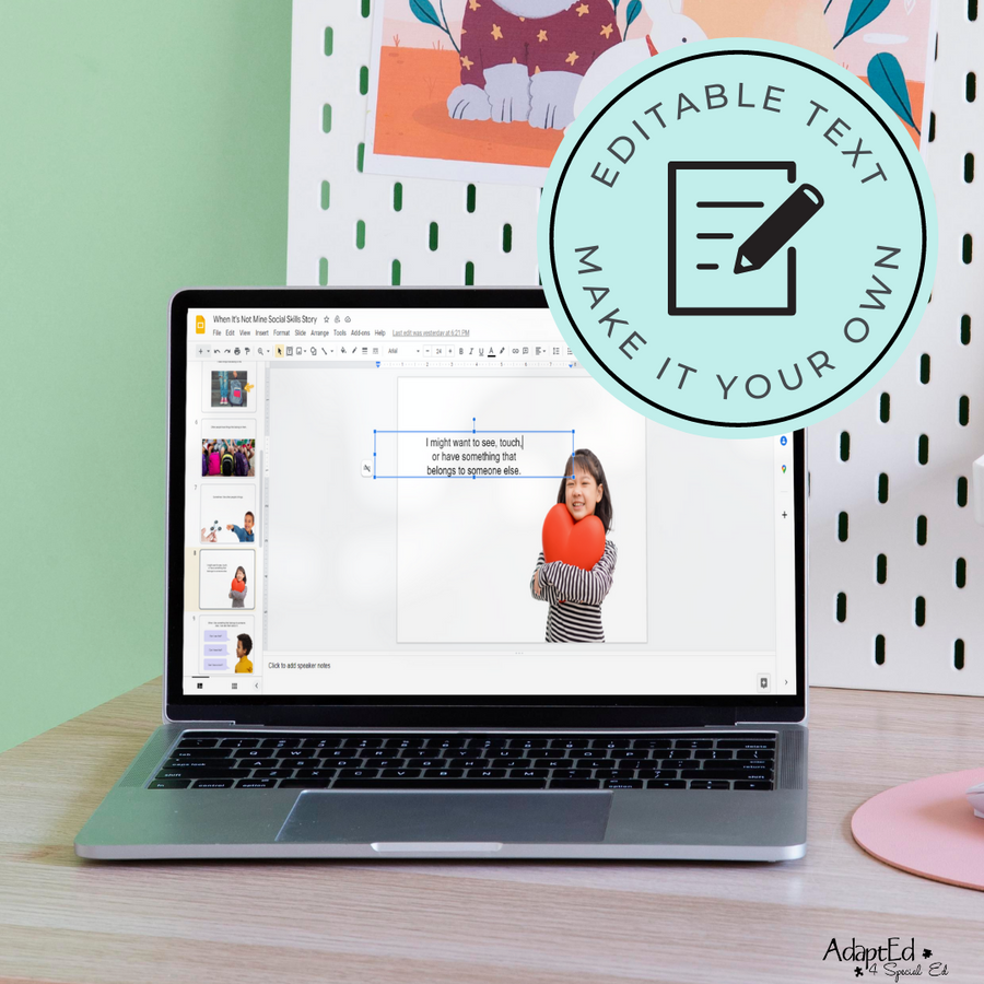 Social Skills Story: When It's Not Mine | Personal Property: Editable (Printable PDF ) Social Skills - AdaptEd4SpecialEd