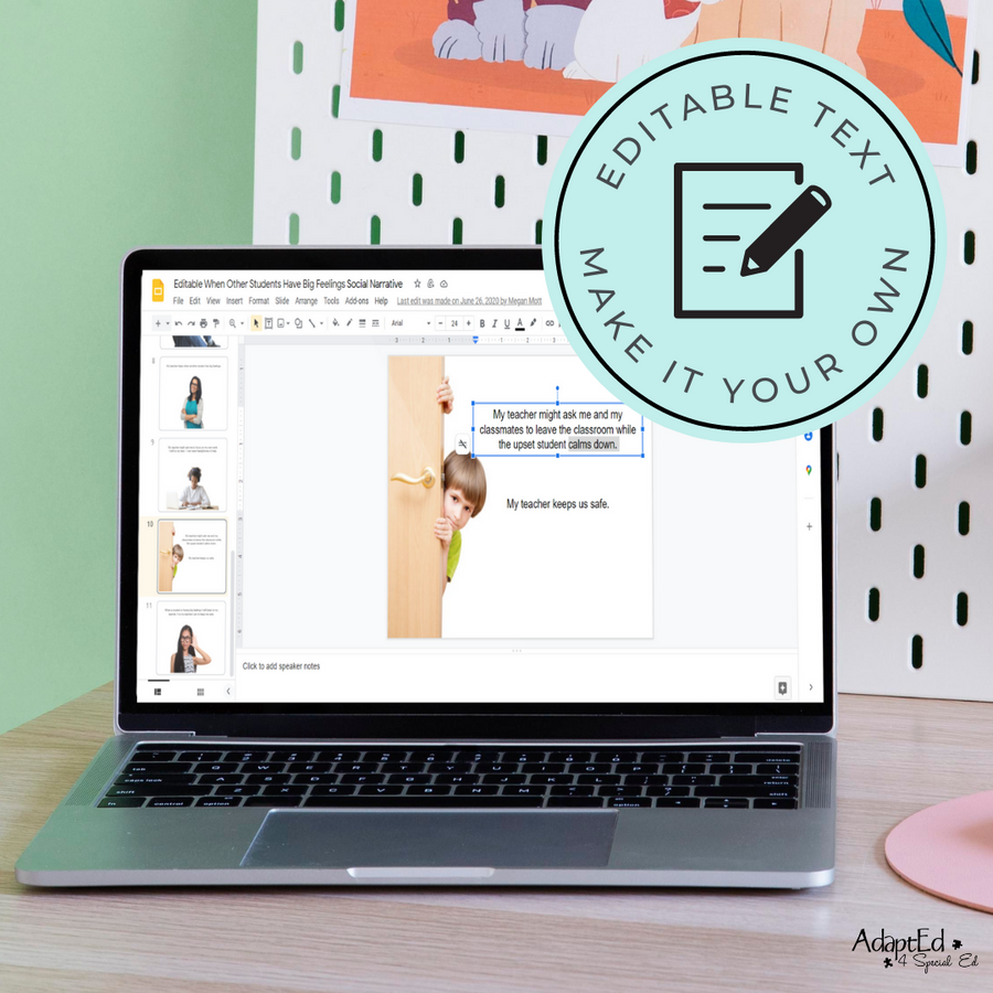 Social Skills Story: When Other Students Have Big Feelings: Editable (Printable PDF ) School - AdaptEd4SpecialEd