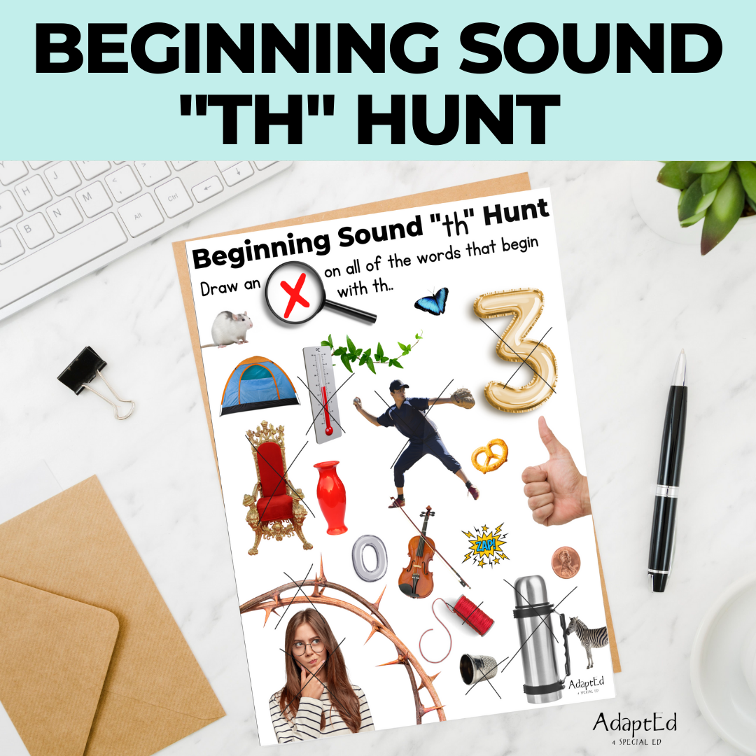 Digraph Beginning Sounds I Spy "Th" - AdaptEd4SpecialEd